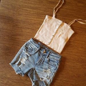 NWT Forever 21 light peach crop top